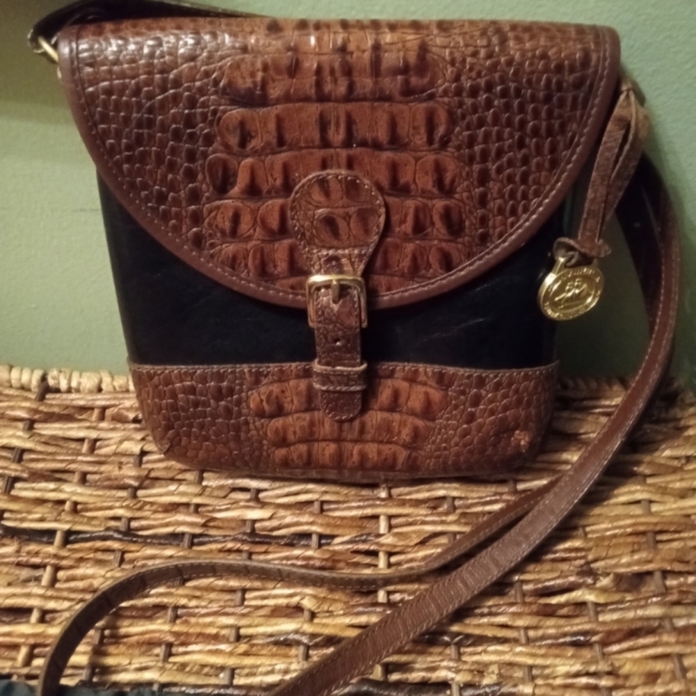 Brahmin Elegant Brown and Black Crossbody Bag
